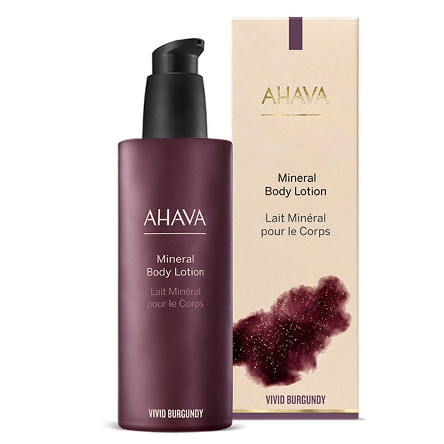 AHAVA Dead Sea Water Mineral Body Lotion, Vivid Burgundy - Provides All Day Hydration, Fights Dehydration, Refines Skin's Texture, Enriched with Exclusive Osmoter, Aloe Vera & Witch Hazel, 8.5 Fl.Oz