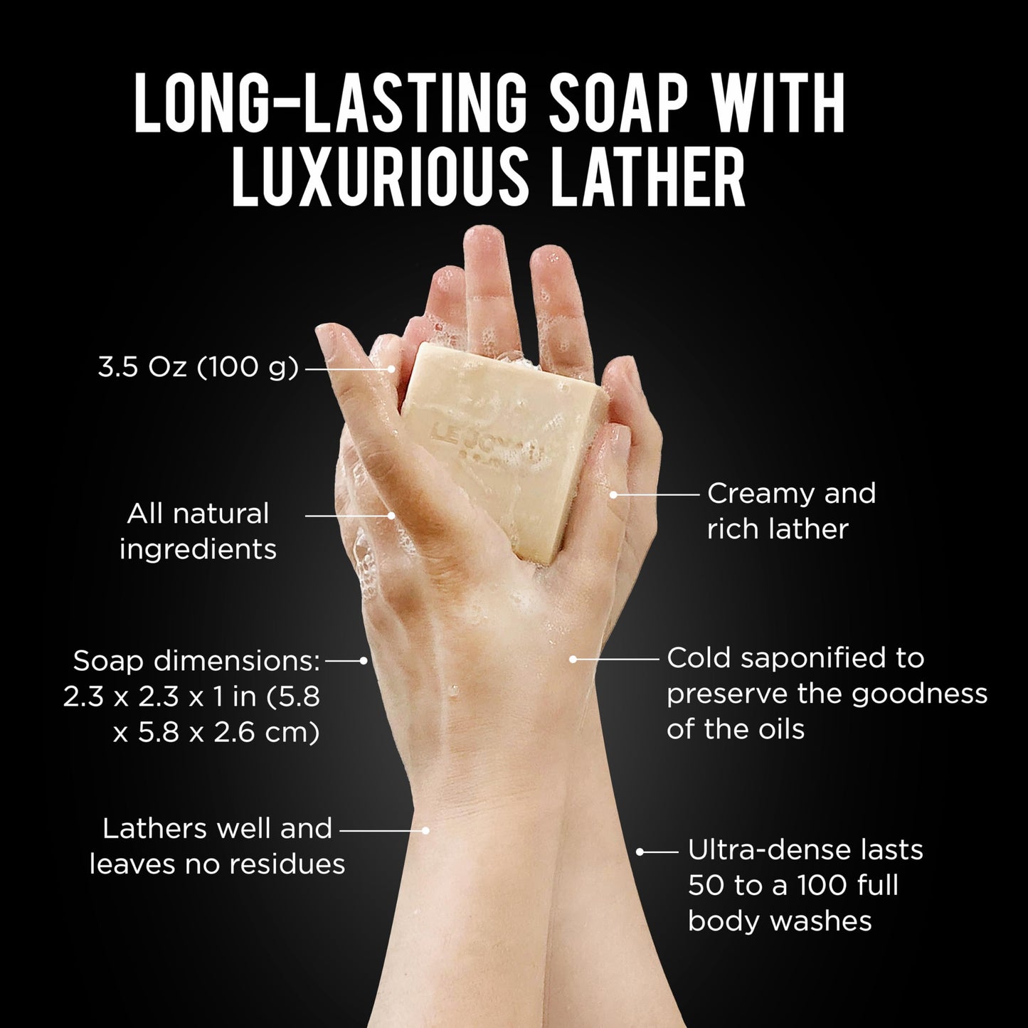 LJO Chemical-Free Soap | Handmade with Only 4 All-Natural Ingredients | No Perfumes | Enriched with Essential Oils Laurel Shangri-La | Great as a Gift | For Men & Women | All Skin Types | Pack of 1