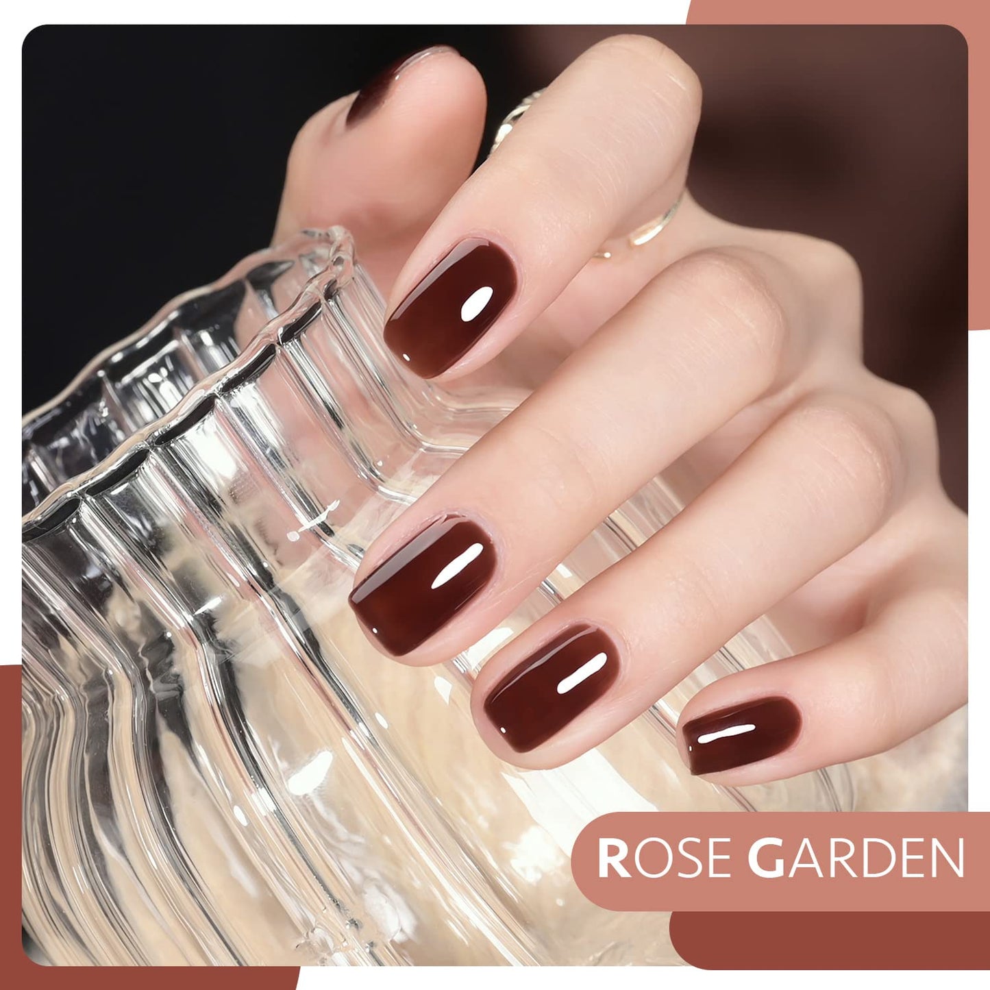 GAOY Rose Garden Jelly Gel Nail Polish 6 Colors and Professional UV LED Nail Lamp Bundle