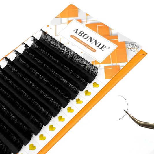 ABONNIE Classic Lash Extensions, Premium Cashmere Individual Lash Extensions, 0.07 Thickness C Curl Lash Extensions, 8mm Lash Tray, Semi Permanent Eyelashes, Professional Salon Use(0.07-C, 8mm)