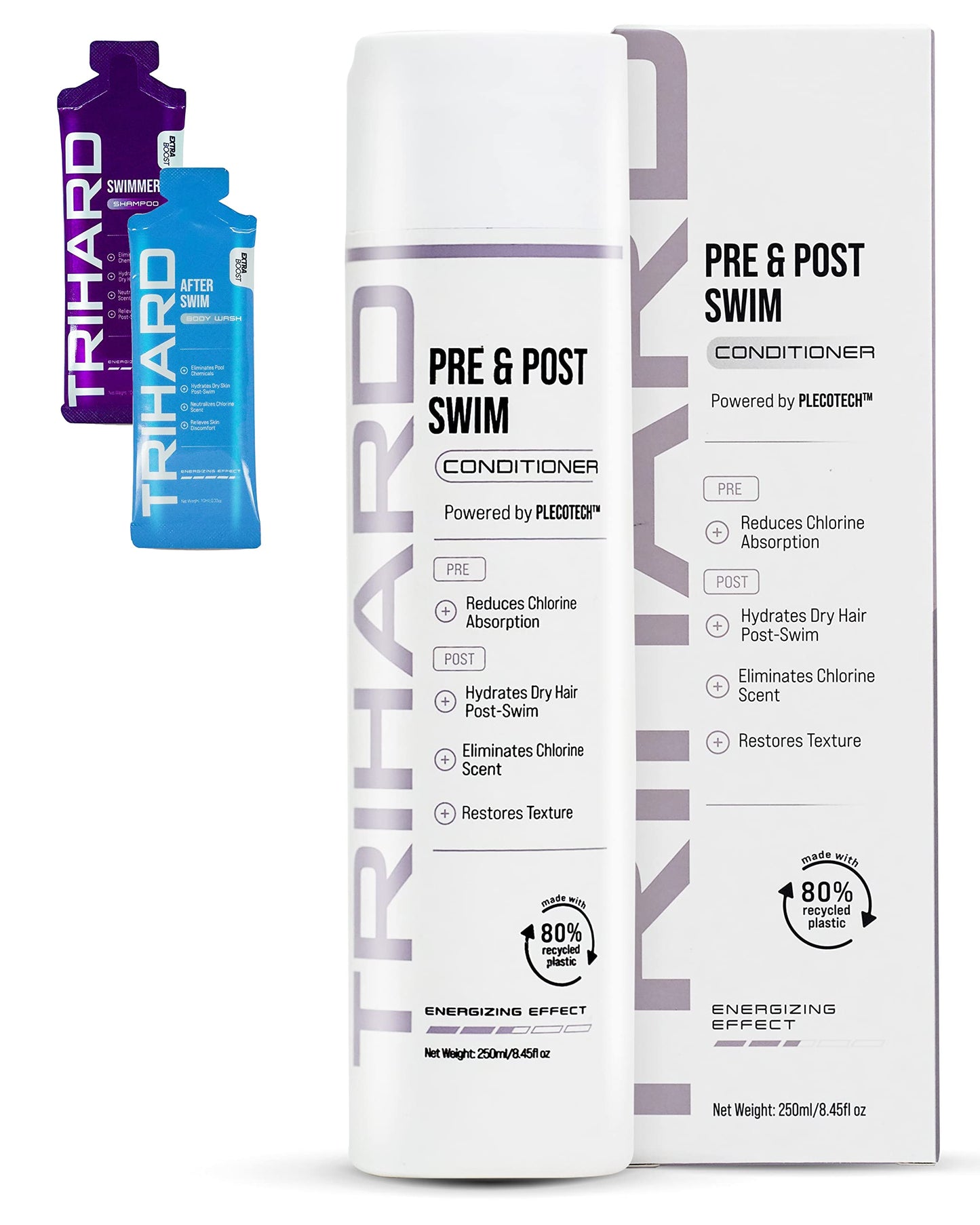 TRIHARD Swimmers Shampoo Extra Boost + After-Swim Body Wash + Pre & Post Swim Conditioner