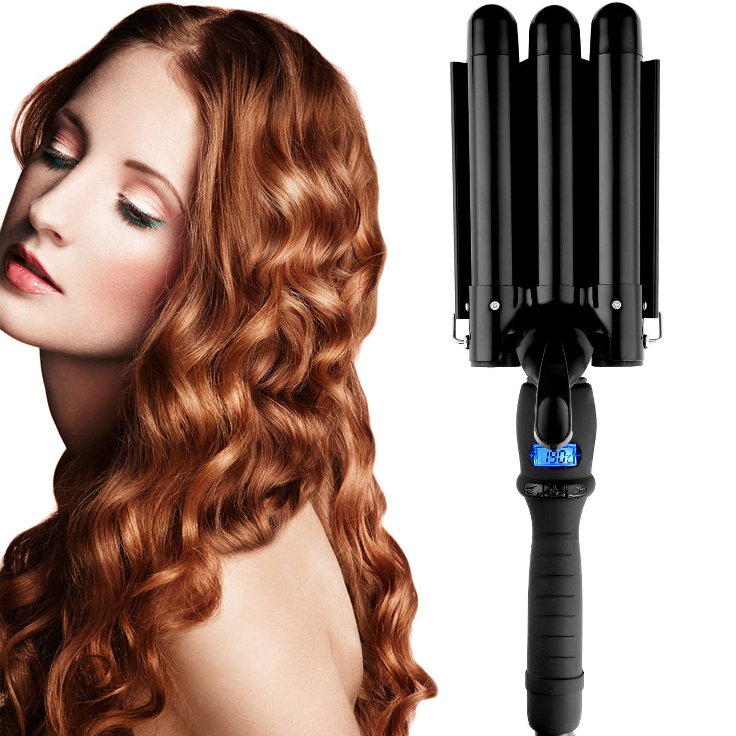 SOMOYA 25mm Black Ceramic Hair Iron - Heats Up Fast, Protects Hair, Adjustable Temperature