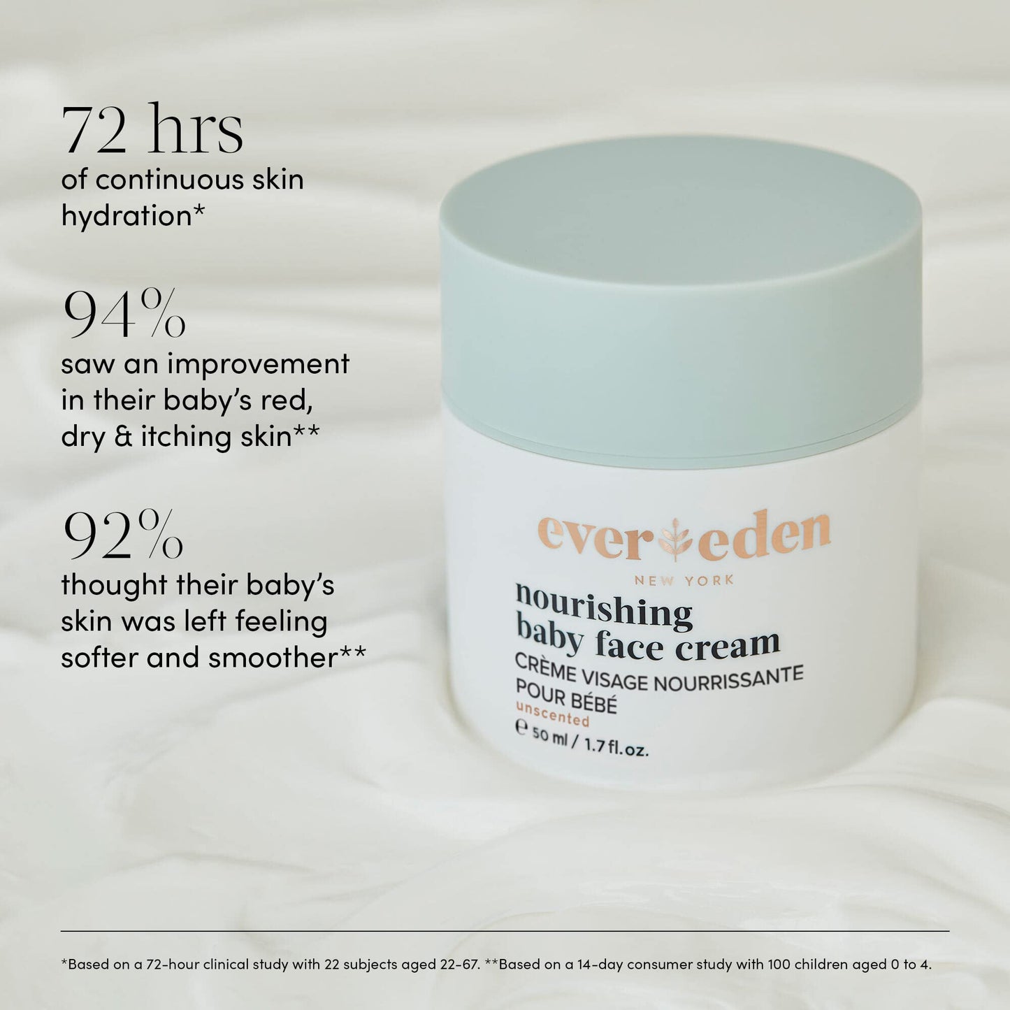 Evereden Nourishing Baby Face Cream, 1.7 oz & Premium Baby Sunscreen SPF 30, 2 fl oz. | 2 Item Bundle Set | 100% Mineral Sunscreen with Zinc Oxide | Clean Baby Skincare