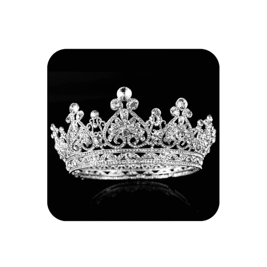 COCIDE Silver Crown for Women Crystal Queen Crowns and Tiaras Girls Full Round Wedding Headband Hair Accessories for Birthday Pageant Prom Bridal Party Halloween Costume