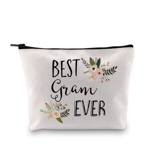 GJTIM Gram Birthday Gift Best Gram Ever Gift Quote Makeup Zipper Pouch Bag Grandma Cosmetic Bag (Best Gram Ever Bag)