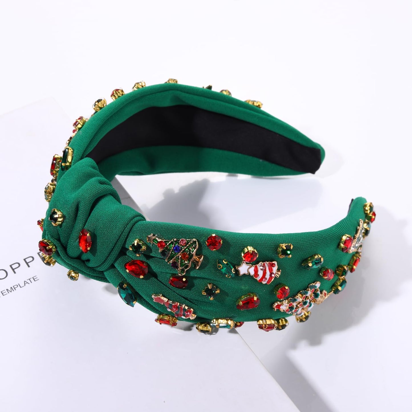 MOLOCH Christmas Headband for Women Christmas Tree Bow Snowflake Knotted Headband Jeweled Crystal Xmas Headband Christmas Decorations Gifts