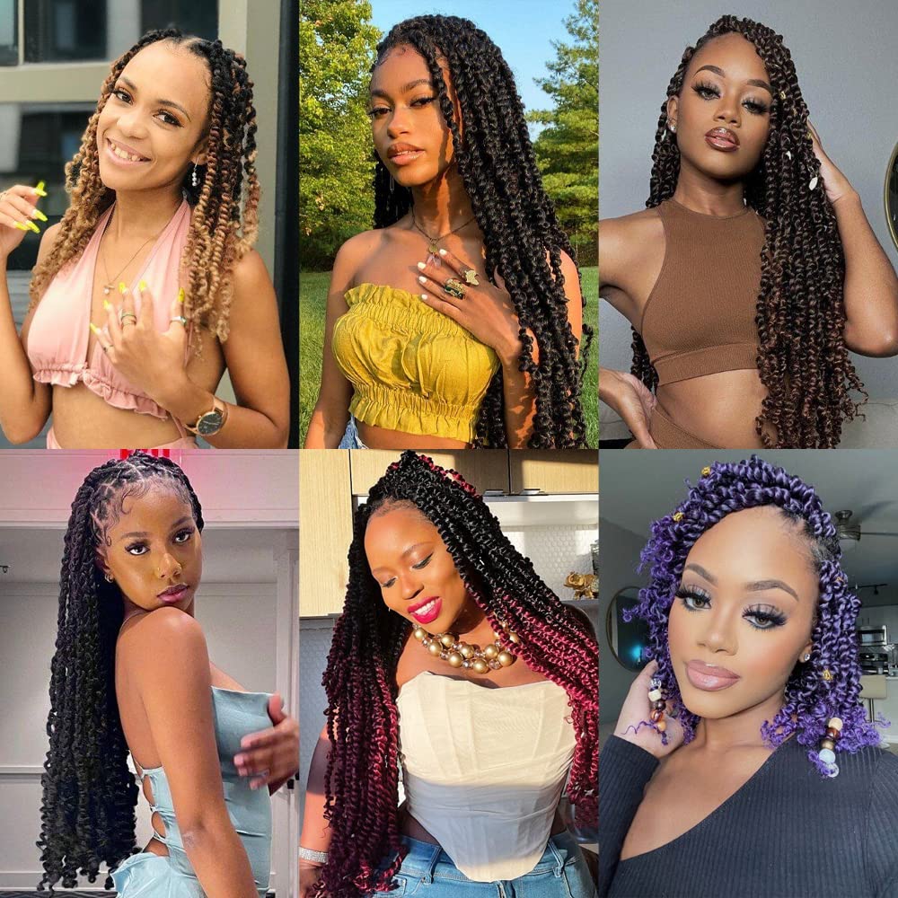 Spring Twist Hair 8 Inch Spring Twist Crochet Hair 6 Packs Spring Twist Braiding Hair For Butterfly Locs Soft Locs Low Temperature Synthetic Fiber Fluffy Hair Extensions (8 Inch,T27)