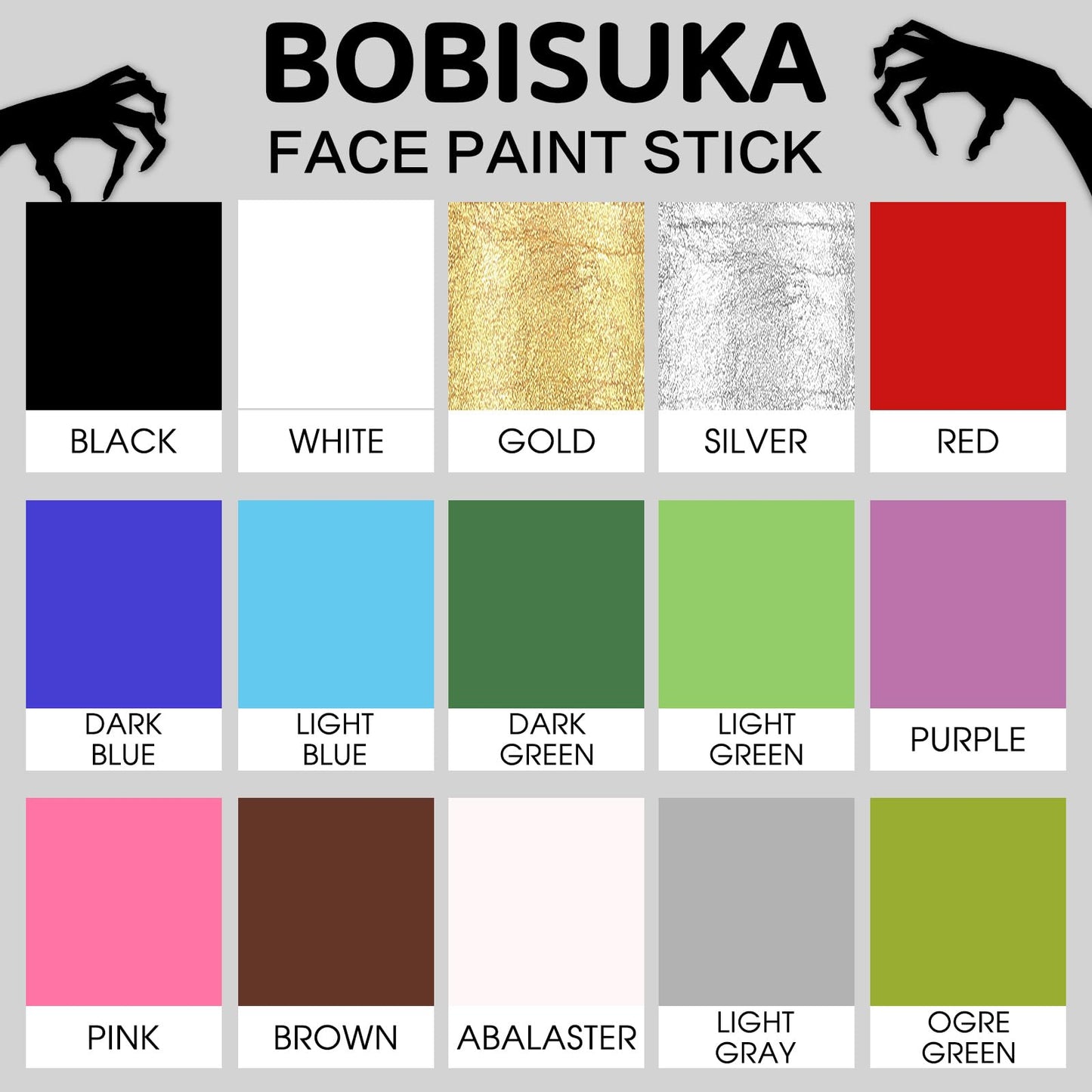 BOBISUKA Purple Face Body Paint Stick, Cream Blendable Eye Black Sticks for Sports, Waterproof Facepaints Foundation for Halloween Special Effects Ursula Widowmaker Dabi Cosplay Costume Parties SFX Makeup Kit