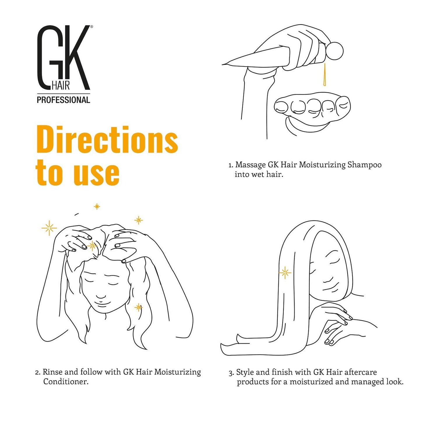 GK HAIR Global Keratin Moisturizing Shampoo and Conditioner 100ml Set | Leave in Conditioner Cream 130ml | Argon Oil Hair Serum 50ml For Frizz Control