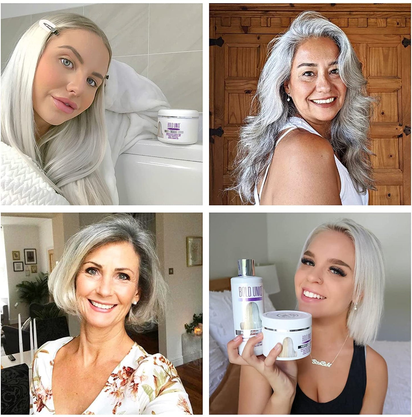 Purple Hair Mask - For Blonde, Platinum, Bleached, Silver, Gray, Ash & Brassy Hair, BoldPlex 5 Conditioner, and Coconut Hair Mask Bundle - Paraben & Sulfate free, Cruelty-free & Vegan