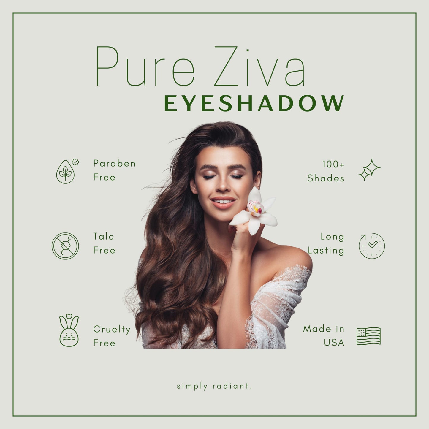 Pure Ziva Luster Deep Shimmering Purple Violet Mauve Pressed Powder Single Eyeshadow; Talc, Paraben & Cruelty Free