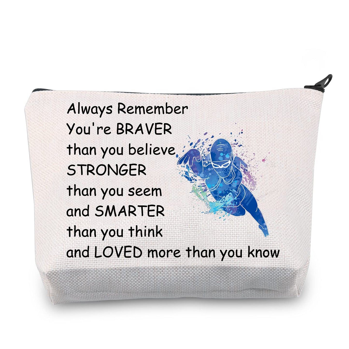 Swimming Gifts Swim Lover Gifts Swimmer Bag Cosmetic Makeup Bag Swimming Team Gifts for Women Travel Pouch Toiletry Bag Organizer Case (Swimming Makeup Bag)