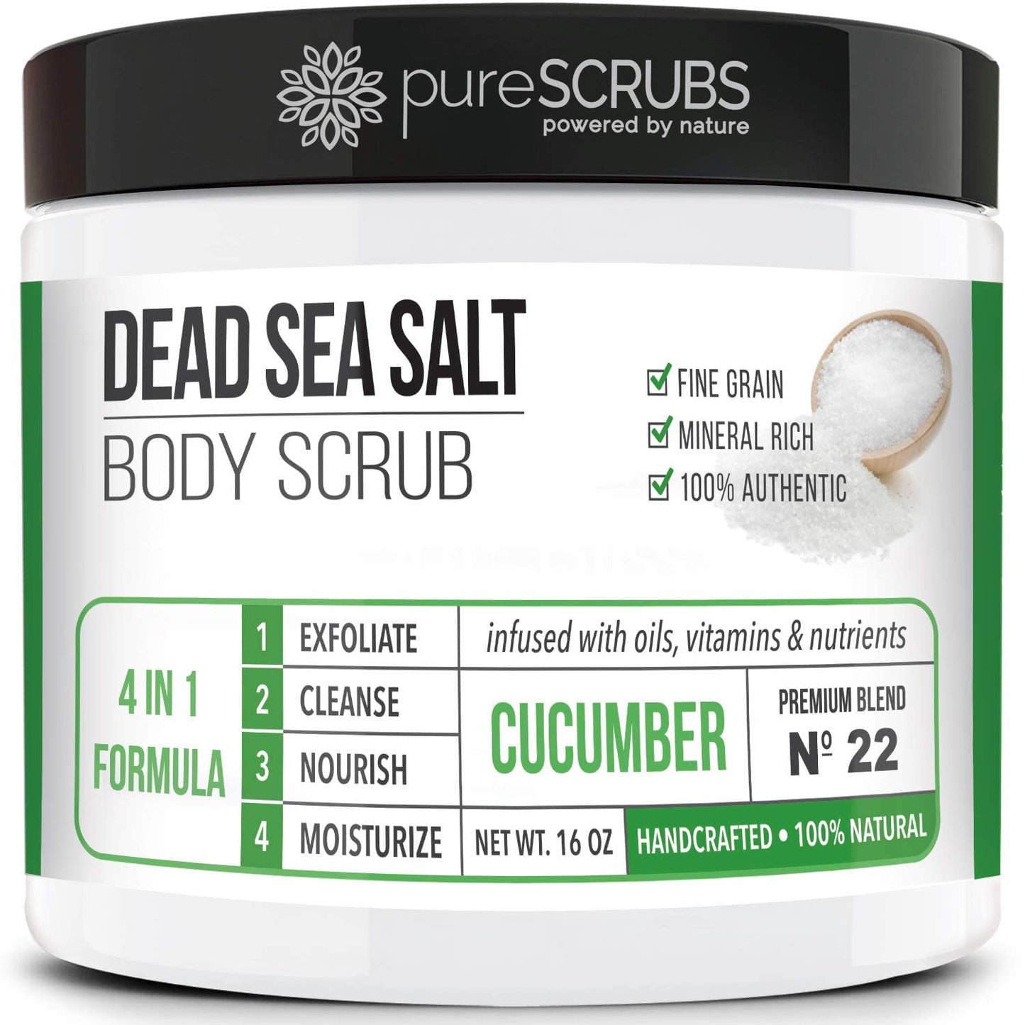 pureSCRUBS Coconut Dead Sea Salt Scrub + Cucumber Body Scrub