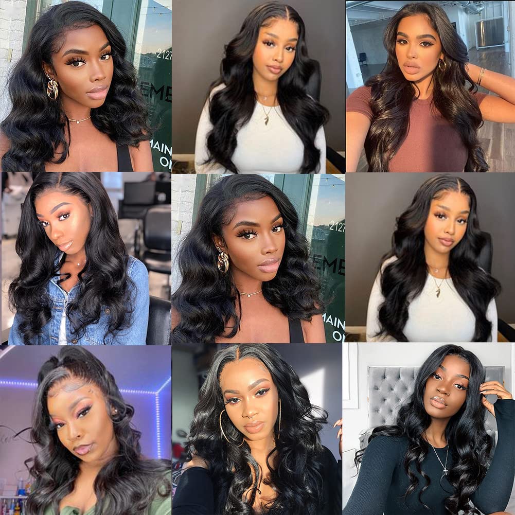 Body Wave Bundles Brazilian Human Hair Bundles for Women 100% Virgin Hair Natural Color Body Wave Bundles Hair Extensions 14 16 18 Inch