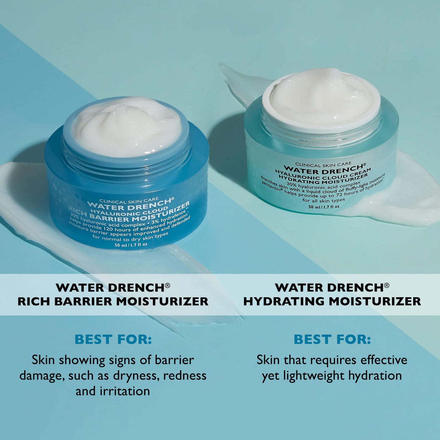 Peter Thomas Roth | Water Drench Hyaluronic Cloud Rich Barrier Moisturizer, Skin Barrier Cream, Hyaluronic Acid Moisturizer, Moisturizer For Dry Skin