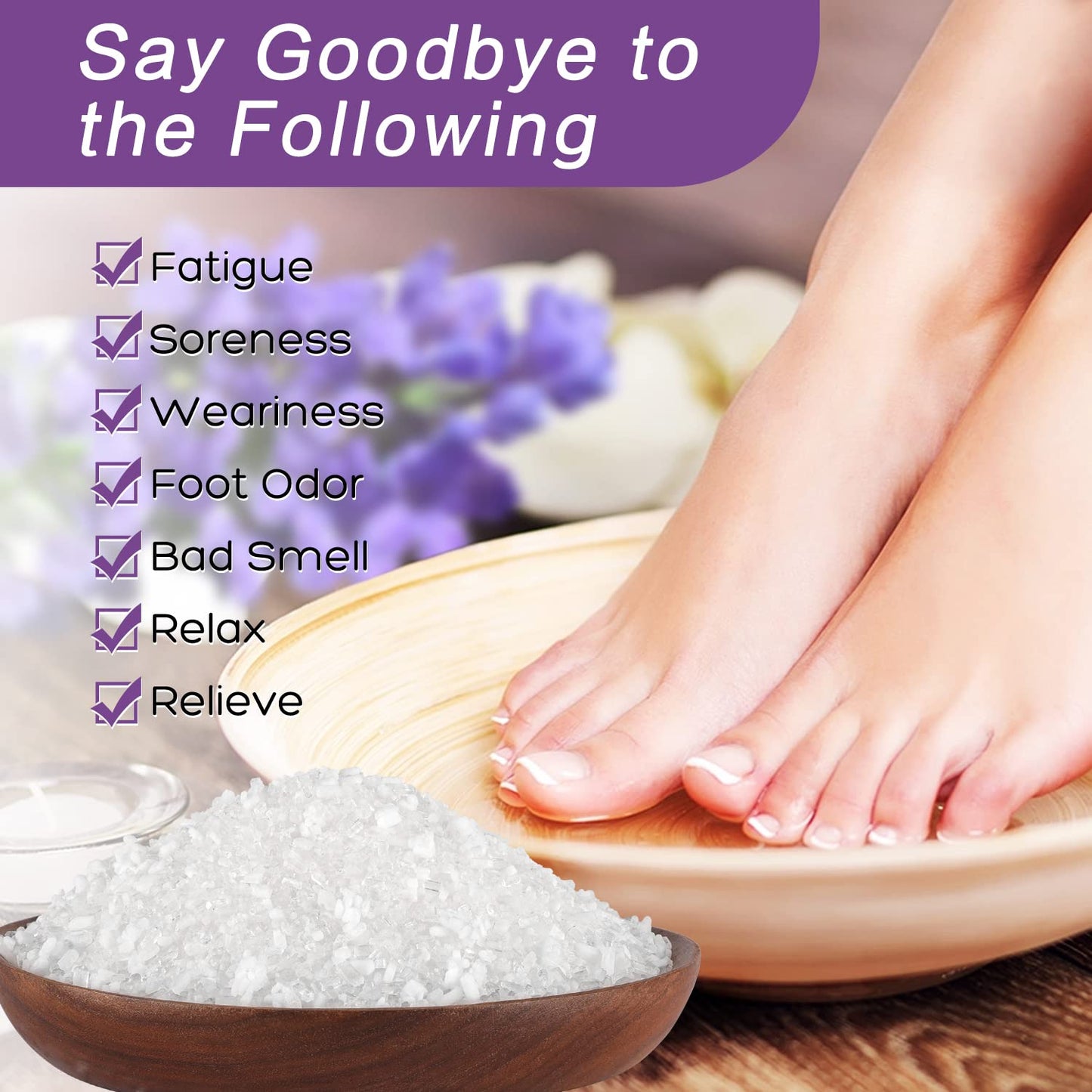 XIWEIOO foot salt set Foot Soak with Epsom Salt - For Toenail Repair, Athletes Foot, Softens Calluses, Soothes Sore & Tired Feet…