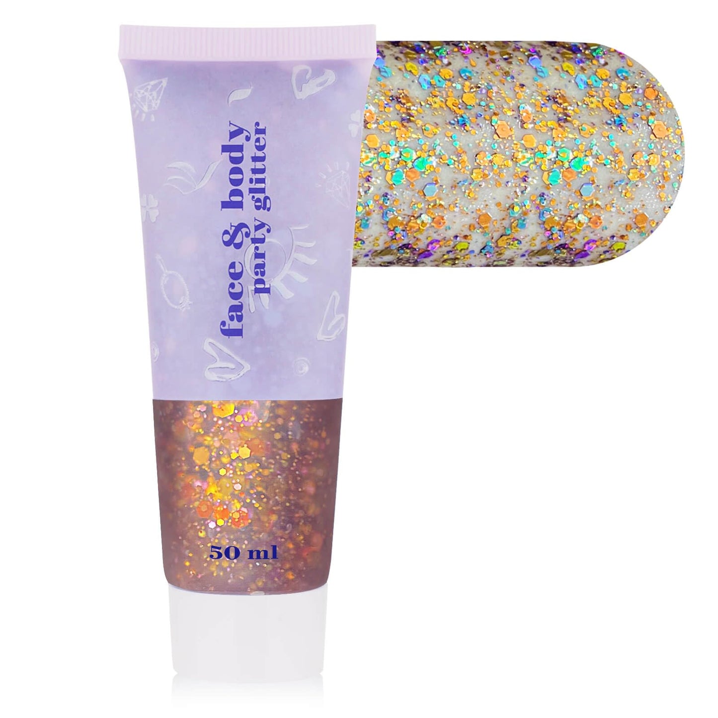 MEICOLY Chameleon Colorful Body Glitter,Chunky Glitter Face Paint,Color Changing Mermaid Face Glitter Gel,Holographic Glitter Sequin for Face Body Hair,Halloween Festival Party Glitter Makeup,50ml