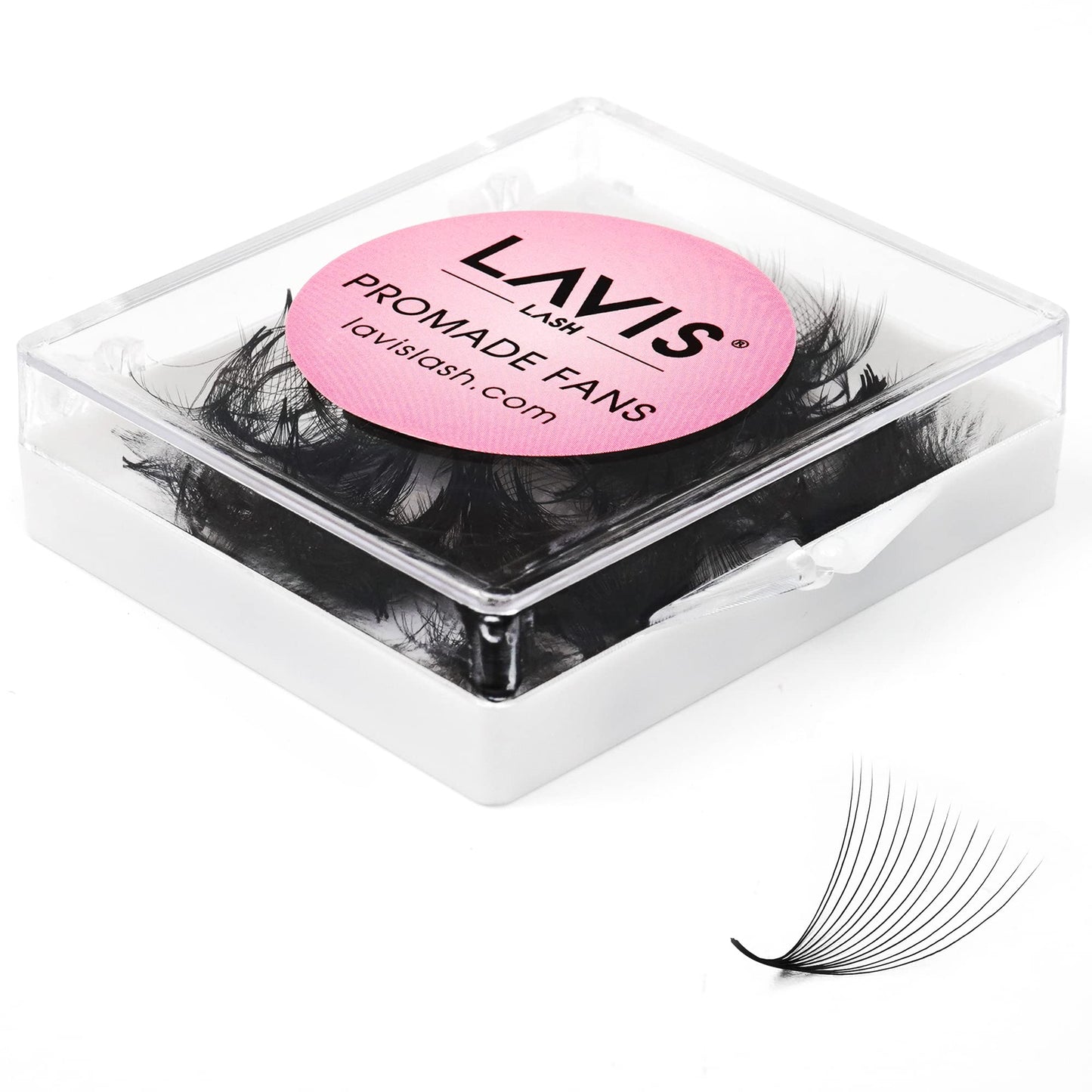 LAVISLASH 500 Promade Fans Eyelash Extension | Handmade Loose Volume Lash | Mutiple Options 3D-8D/10D/12D/14D/16D Fans | 0.03/0.05/0.07mm Thickness | C/CC/D Curl | 8-16mm Length(14D-0.03-C-12mm)