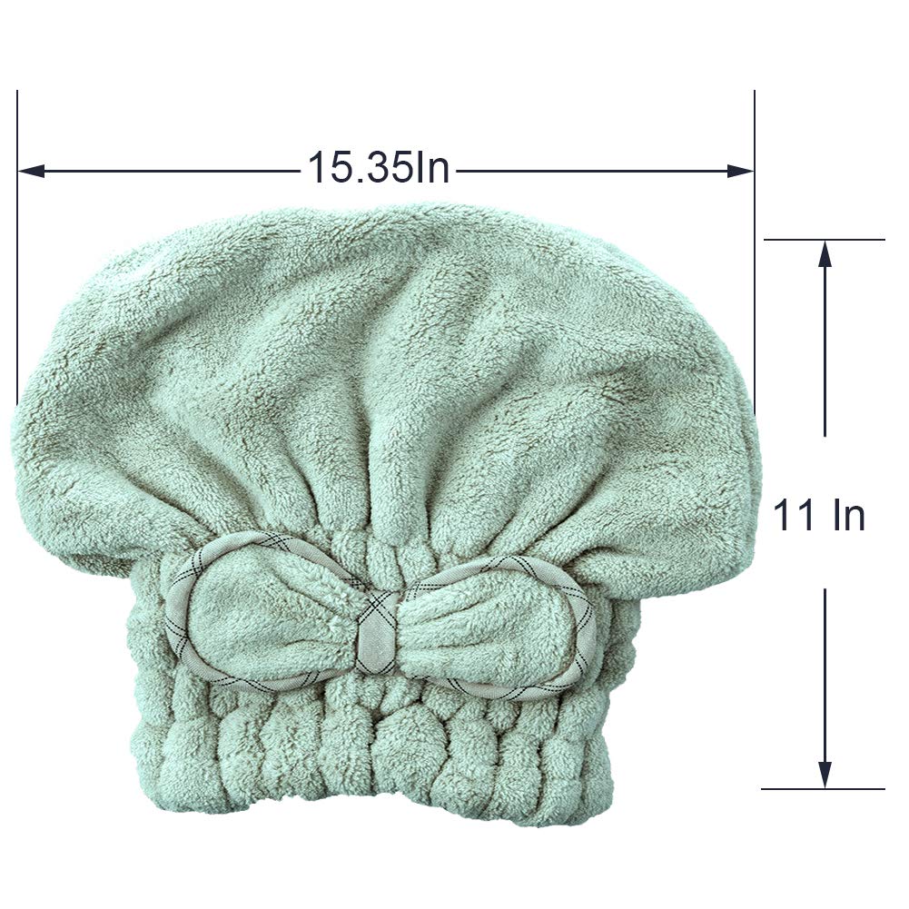 Jseng [New Upgrade] Microfiber Hair Drying Towel Cap, Extrame Soft & Ultra Absorbent, Fast Drying Hair Shower Cap for Girls and Women