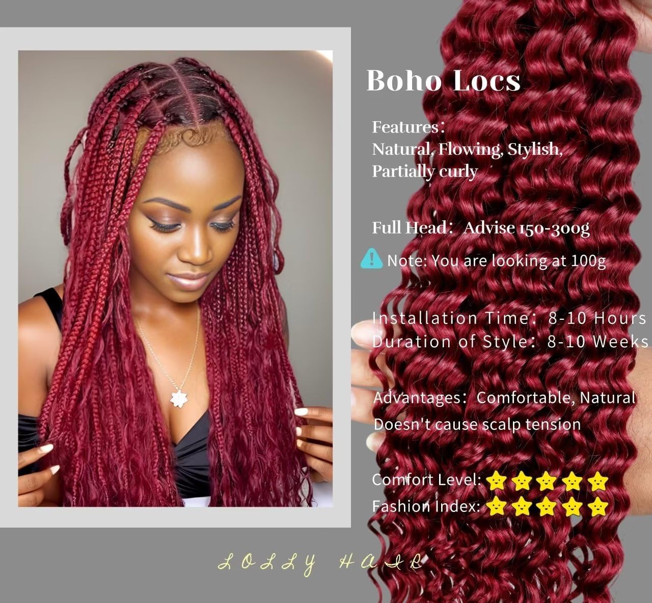 Labamiya Curly Burgundy Braiding Human Hair 100g 18 Inch 99J Burgundy Deep Water Wave Bulk Human Hair for Braiding No Weft Brazilian Virgin Deep Curly Human Hair Extensions for Boho Braids