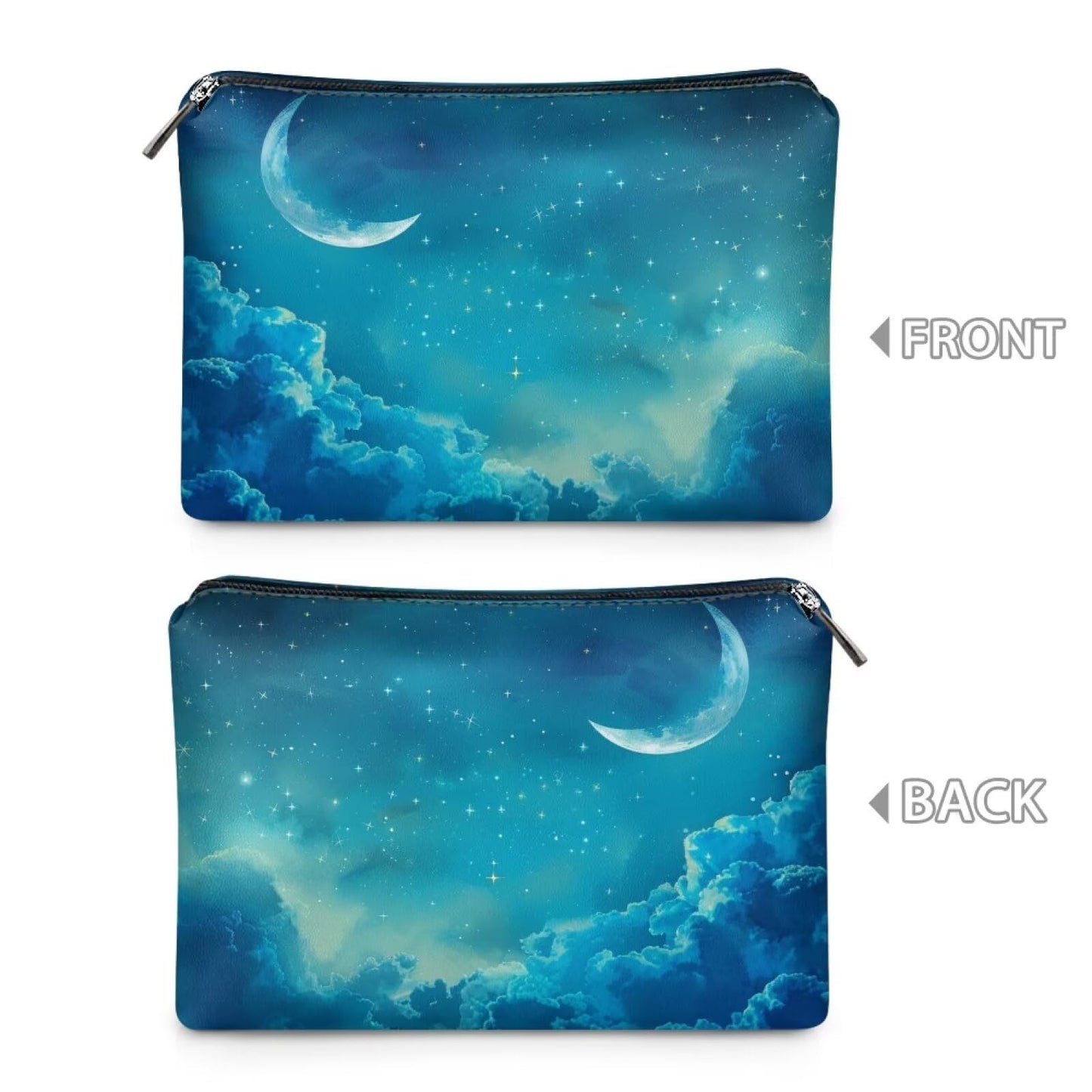 ELEDIZI Blue Starry Sky Makeup Bag Toiletry Bag for Women Aesthetic Cosmetic Case for Zippered Pouch Waterproof Skin Care Bag Pu Leather Makeup Brush Case Fashion Clutch Wallet for Phone,Card,Gifts