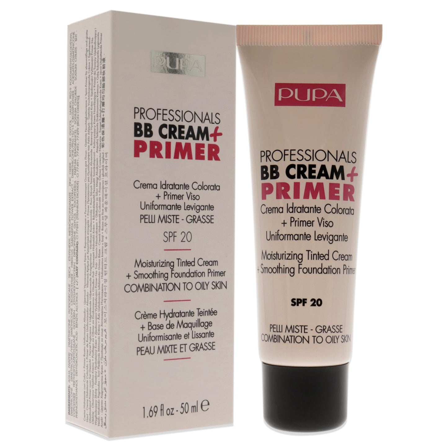 (Light-Medium) - PUPA Milano Professionals BB Cream + Primer, Combination - Oily Skin 50 ml