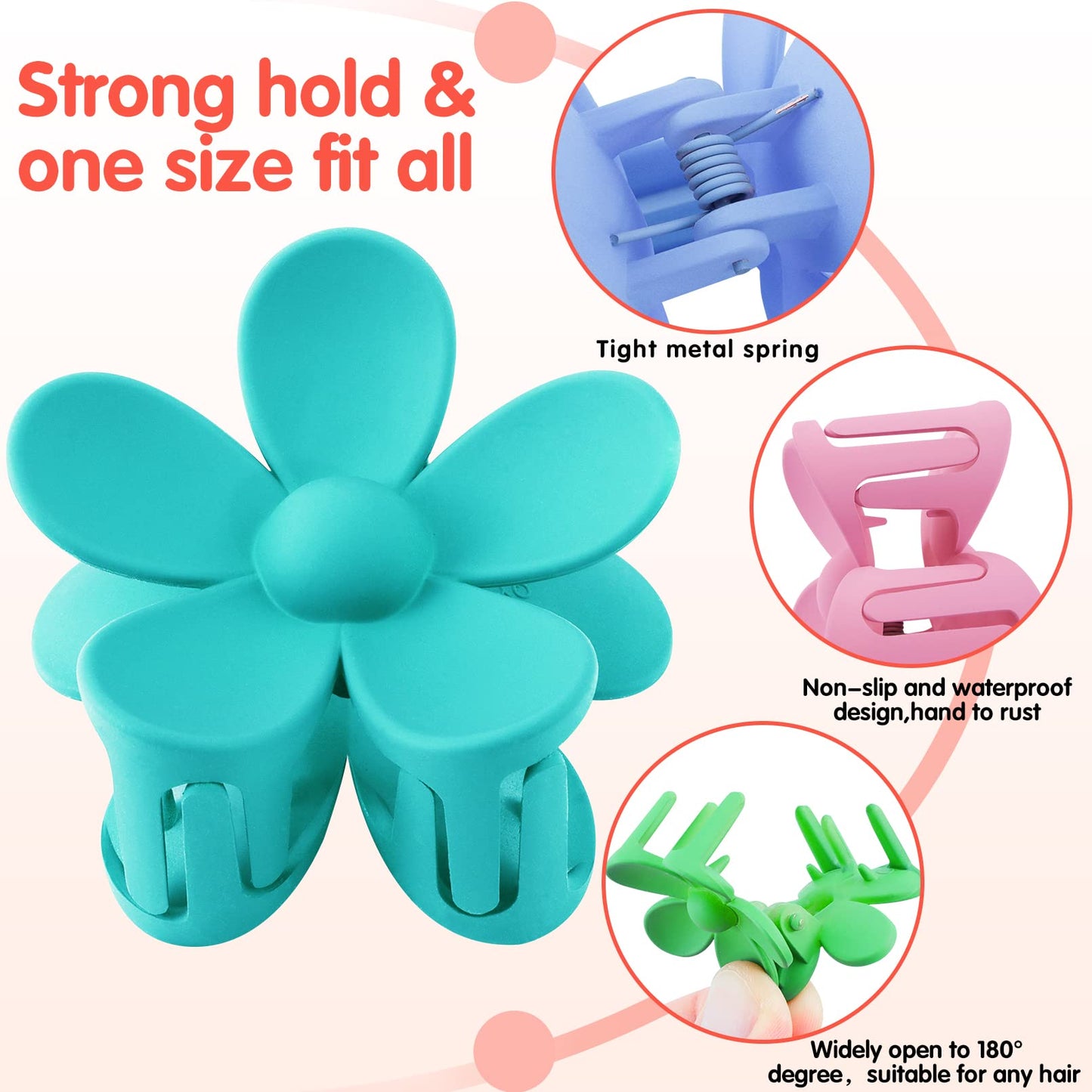 16Pcs Flower Hair Clips,Small Flower Hair Claw Clips for Women Girls,Non Slip Flower Claw Clips,Matte Hair Clips Strong Hold for Thin Hair,Cute Flower Clips Claw Clip Hair Accessories 13 Colors