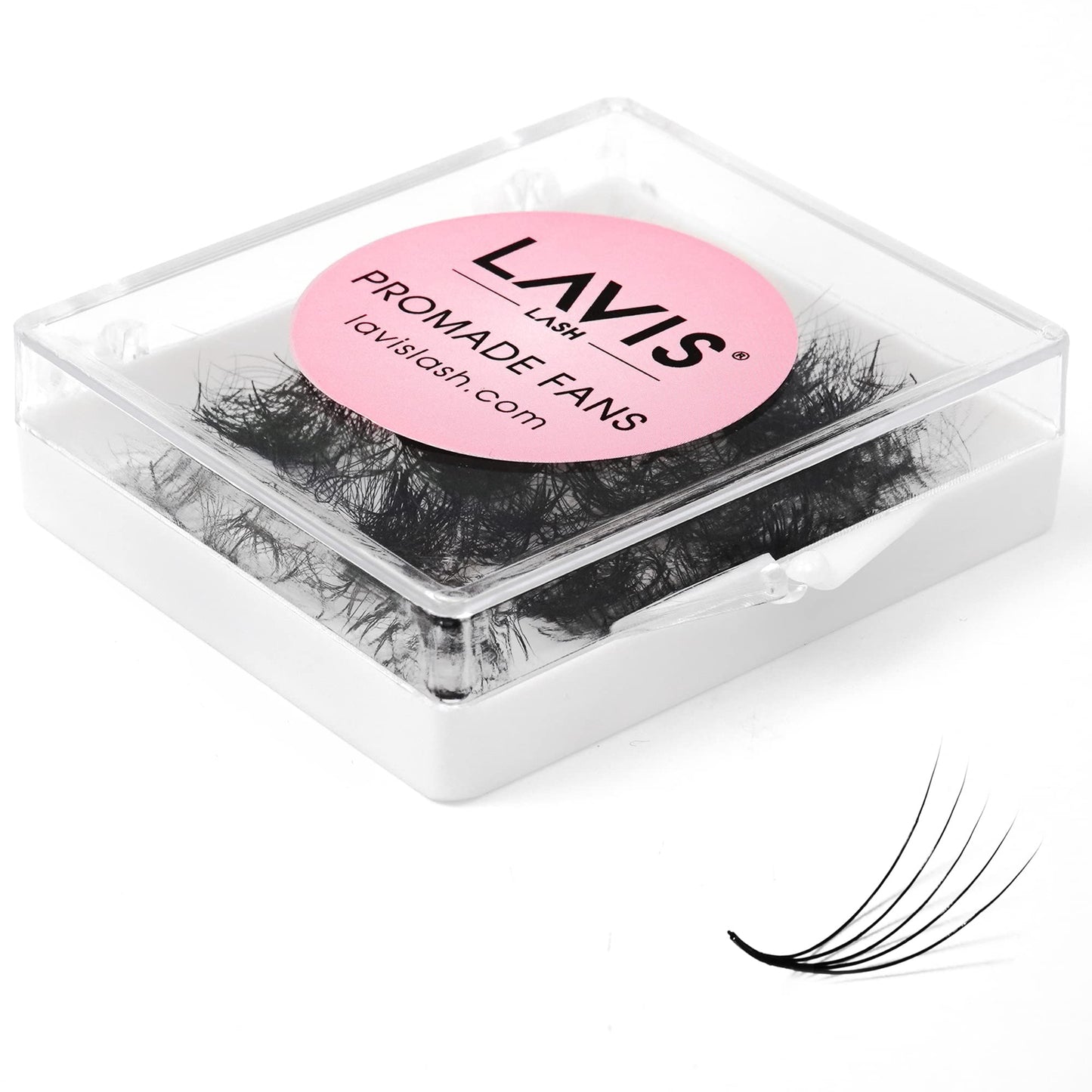 LAVISLASH 500 Promade Fans Eyelash Extension | Handmade Loose Volume Lash | Mutiple Options 3D-8D/10D/12D/14D/16D Fans | 0.03/0.05/0.07mm Thickness | C/CC/D Curl | 8-16mm Length(5D-0.07-CC-16mm)