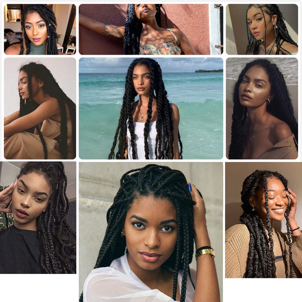 Ayana Marley Hair 24Inch Marley Twist Braiding Hair Marley Braiding Hair For Faux Locs Crochet Hair 3 Packs Long Afro Synthetic Hair Extensions (24 inch-3 pack, T27)