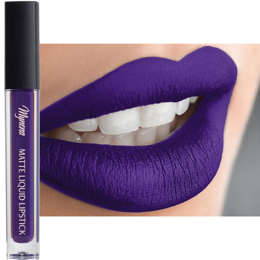 Mynena Long-Lasting Matte Liquid Lipstick | Intense Color, Smudge-Proof & Waterproof | Comfortable, Hydrating Shea Butter | Vegan & Cruelty-Free | Violet