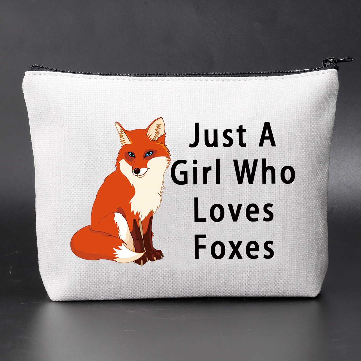 JNIAP Fox Cosmetic Bag Fox Lover Gift Loves Foxes Makeup Pouch Fox Animal Travel Toiletry Bag (Loves Foxes Bag)