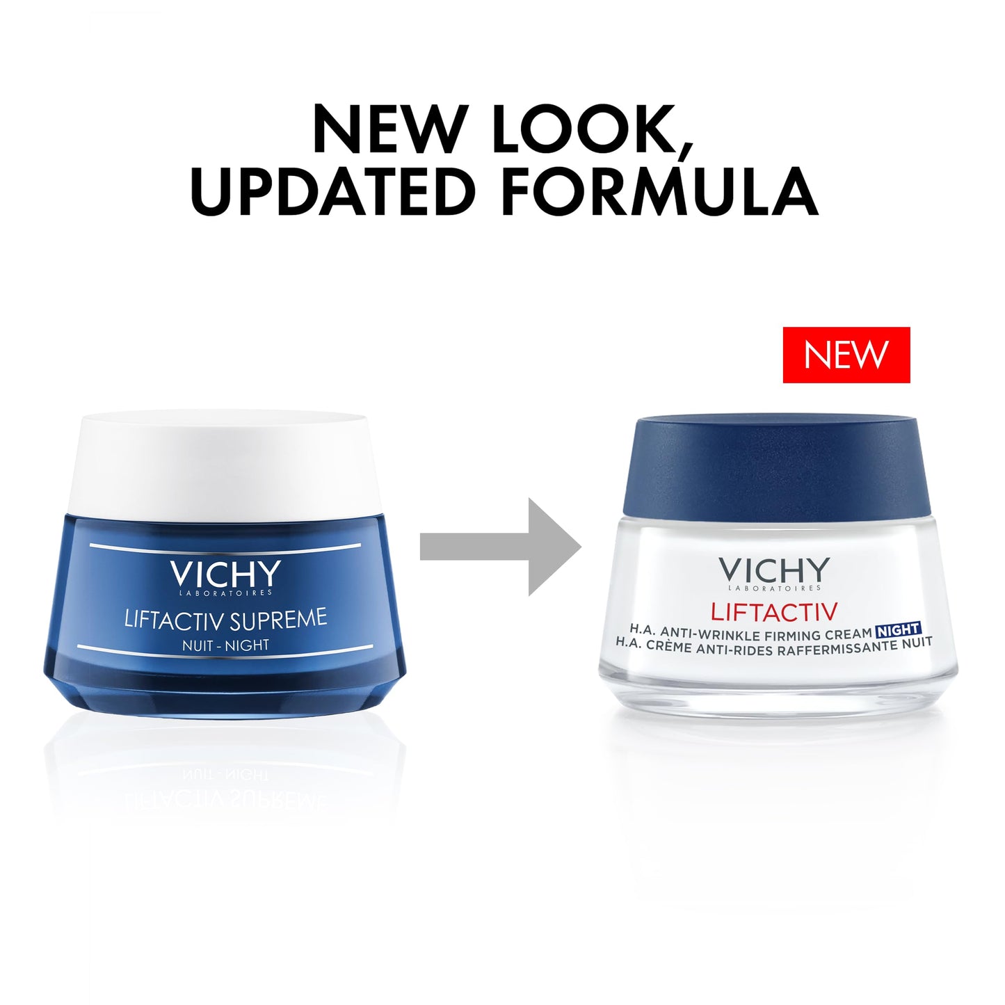 Vichy LiftActiv Supreme Night Cream, Anti Aging Face Cream with Vitamin C & Rhamnose to Firm & Brighten, Suitable for Sensitive Skin