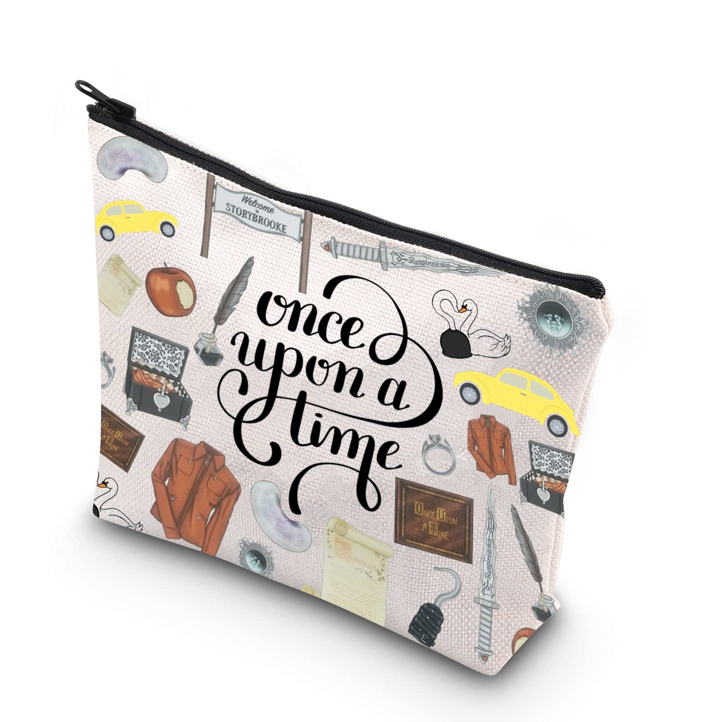 WCGXKO O-Upon a Time TV Inspired Gift Storytime With Zipper Toiletry Bag For Welcome To Storybrooke Fans (a time)