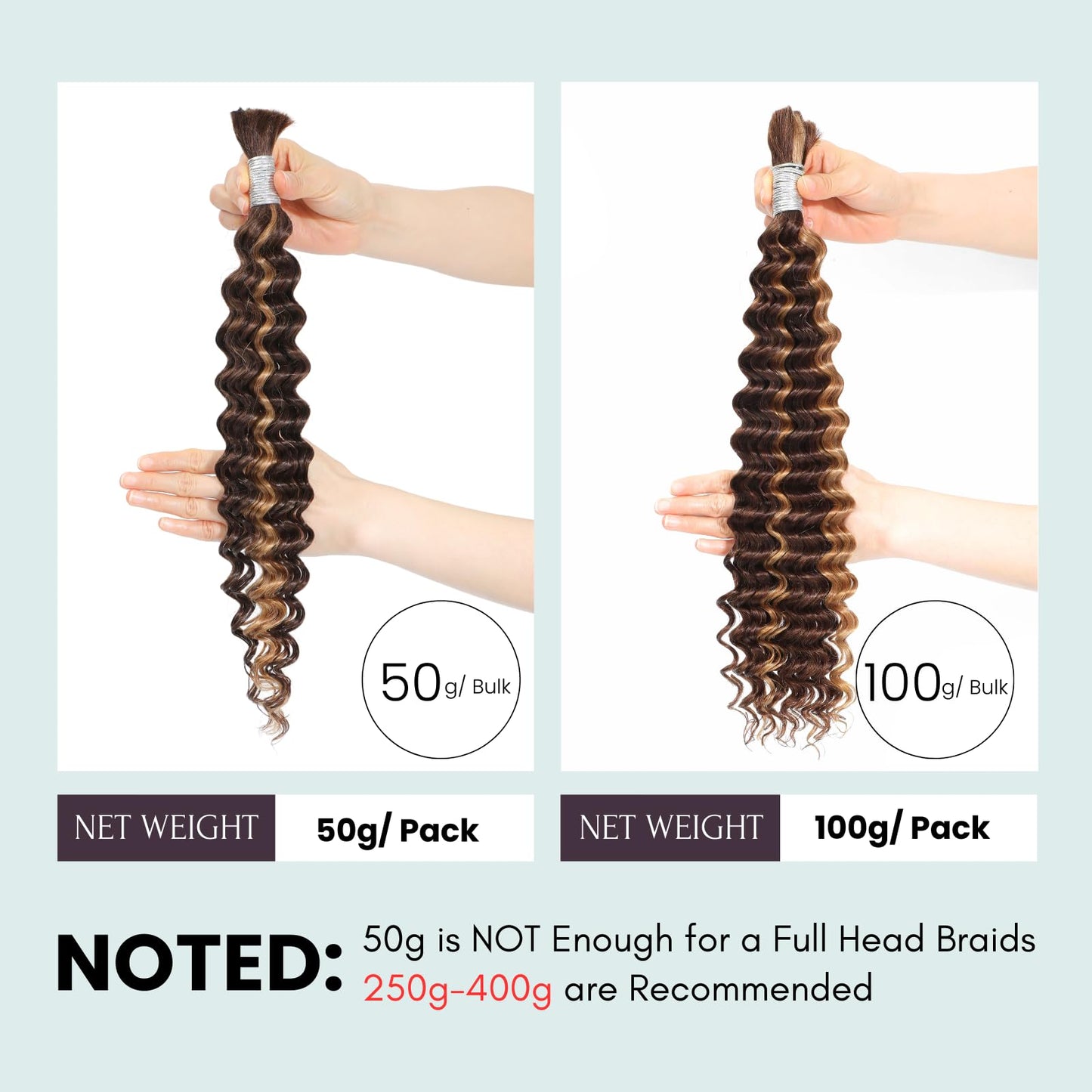 AUROO 10A Braiding Hair Deep Wave Bulk Human Hair For Braiding 22In,No Weft Honey Blonde Highlight Ombre Bundles Curly Micro Braiding Hair For Boho Knotless Braids 100% Virgin Human Braiding Hair 100g