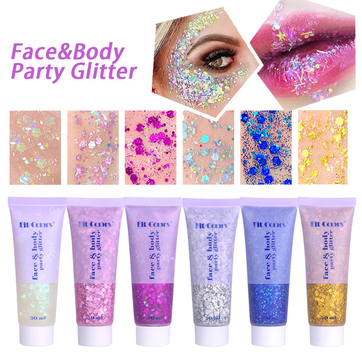 MEICOLY Green Body Glitter,St Patricks Day Accessories Face Glitter,St.Patrick's Day Alien Glitter,Face Hair Mermaid Sequins Party Festival Rave Makeup,Sparkly Body Glitter Gel for Women Kids,50ml