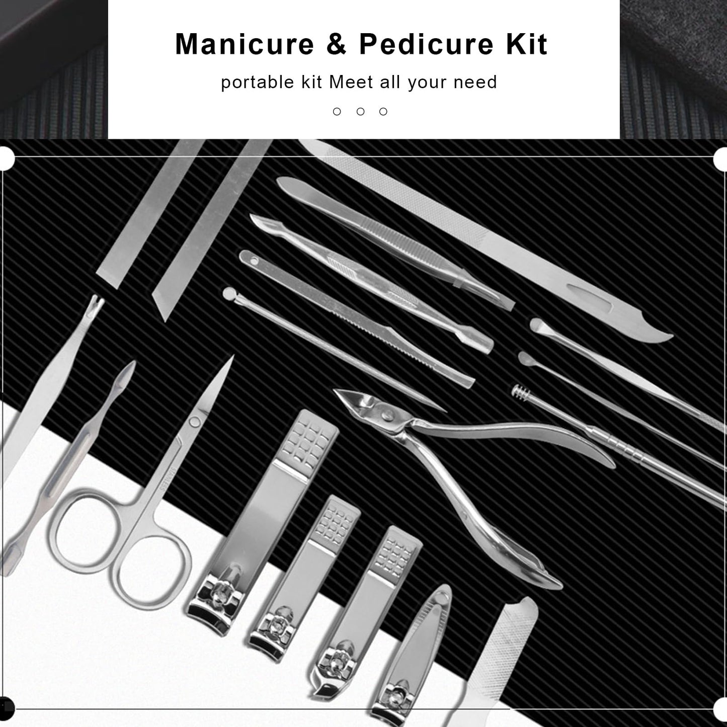 FIXBODY Father Gifts for Manicure Kit, Nail Clippers for Men Manicure Sets 19 Pieces, Nail Kit with Nail Cutter, Nail File, Fingernail Clippers, Toenail Clippers, Gift for Father Day