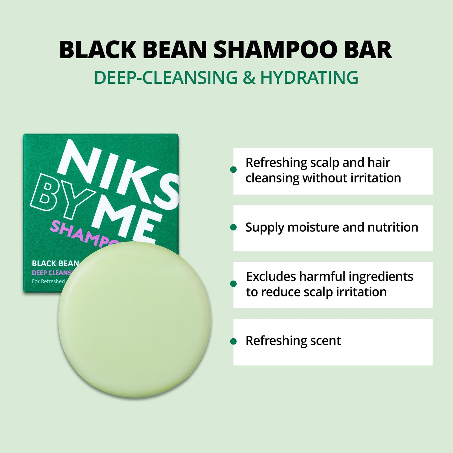 NIKSME Essentials Set - Black Bean Shampoo Bar, Camellia Treatment Bar, Mushroom Soap Bar