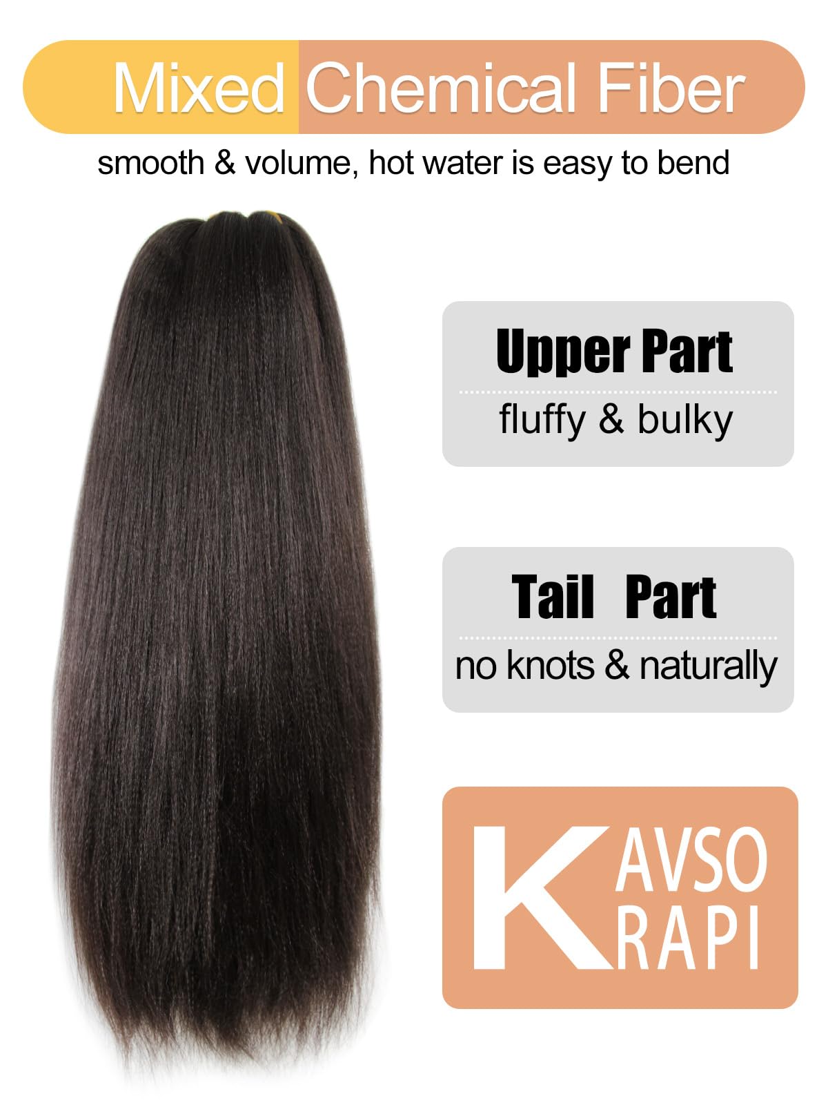 KAVSORAPI Light Brown Braiding Hair 16 Inch Pre Stretched Hair Color 4 Short Straight Crochet Braids Yaki Texture Synthetic Hair 8 Packs (4#/Light Brown)