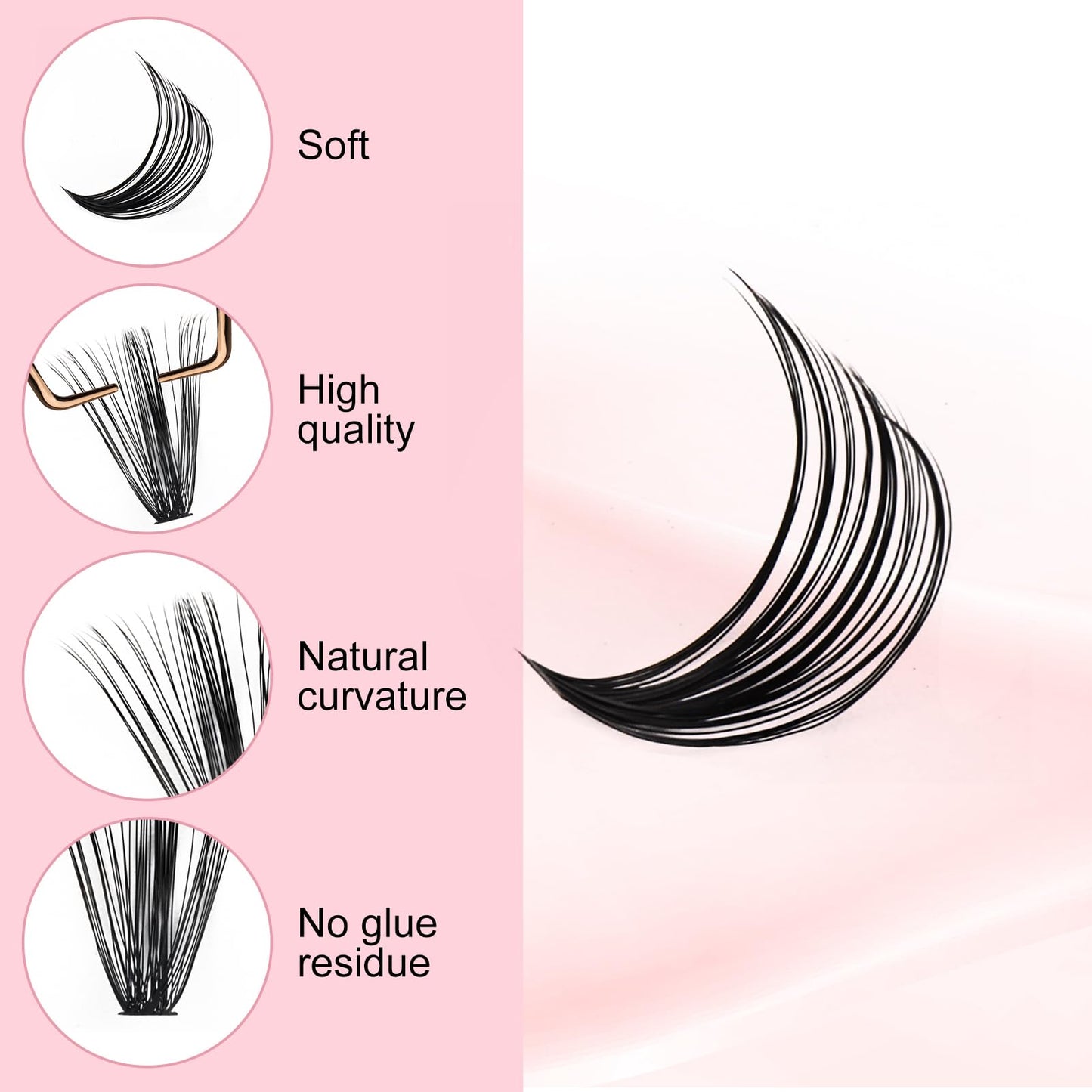 Individual Lashes 300pcs 20D+40D+50D Mixed Lash Clusters C Curl Cluster Lashes Natural Look Lash Clusters Extensions Cluster Lashes DIY Eyelash Extension Supplies (20D/40D/50D-0.07C, 10-18mm)