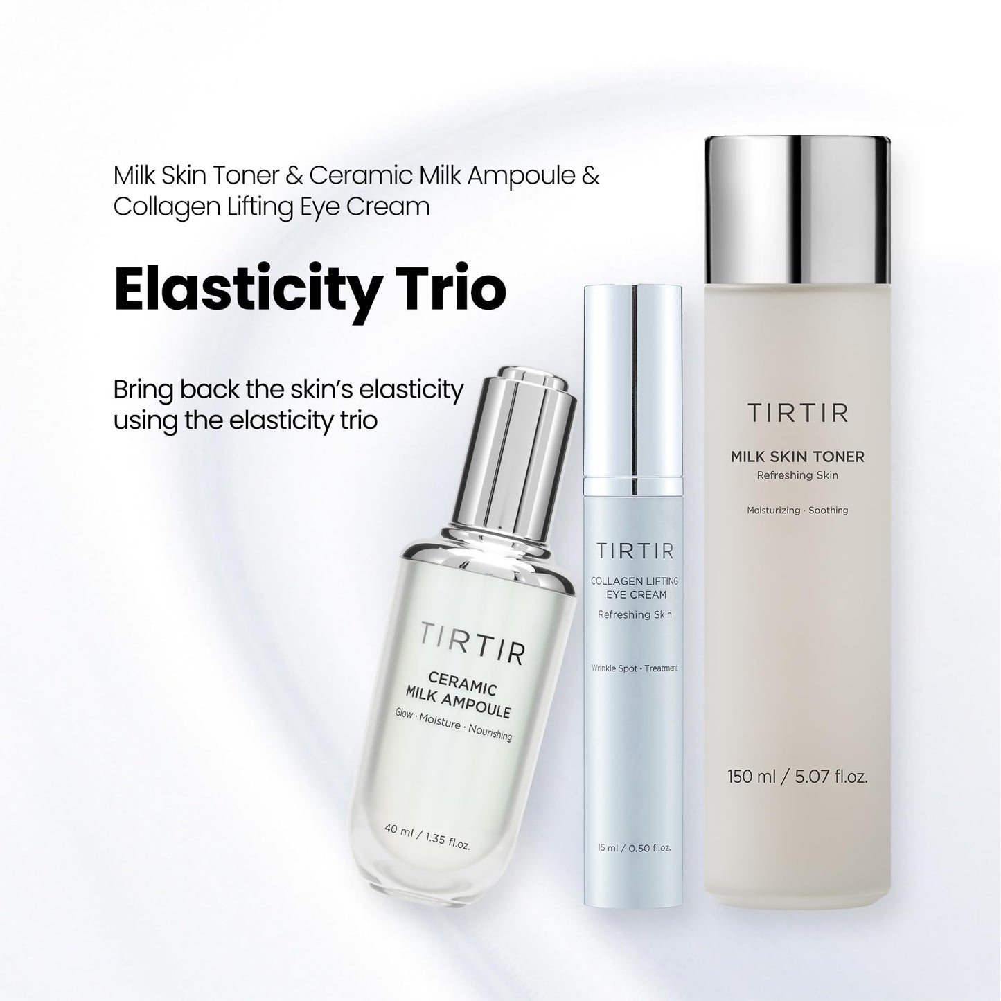 Glowy Plumping Skin Ritual Trio - Milk Skin Toner + Ceramic Milk Ampoule + Collagen Eye Cream