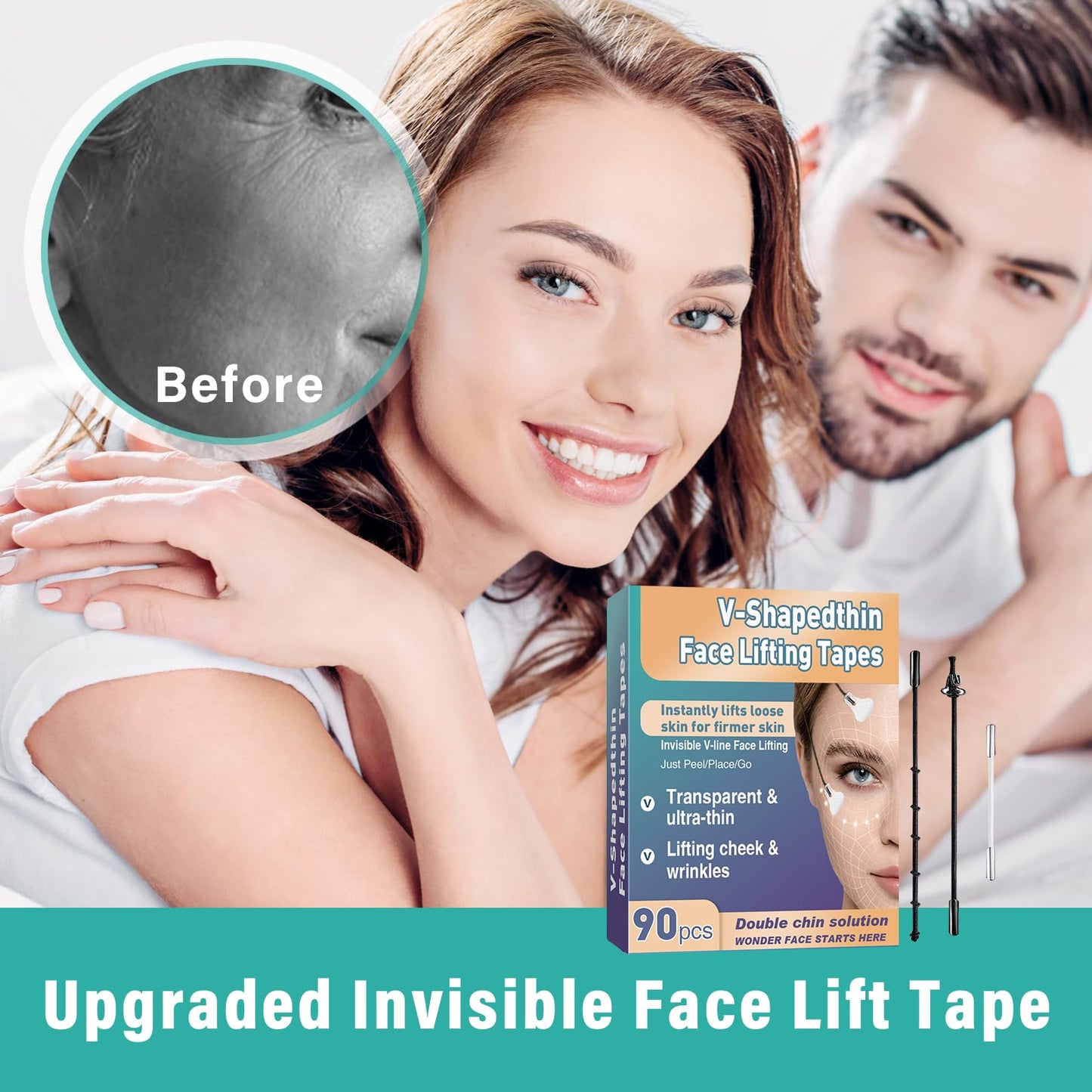 Face Lift Tape, 40Pcs Instant Face Lifting Stickers, Ultra-thin Invisible Waterproof & High Elasticity for Instant Face, Neck Lift