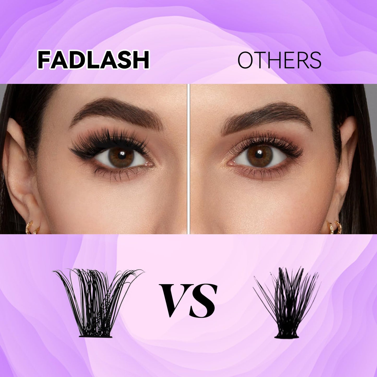 FADLASH DIY Lash Extension Kit Individual Lashes Cluster D Curl Eyelash Extension Kit with Lash Bond and Seal and Lash Applicator Tool for Self Application at Home (60D-0.07D-12-18MIX KIT)