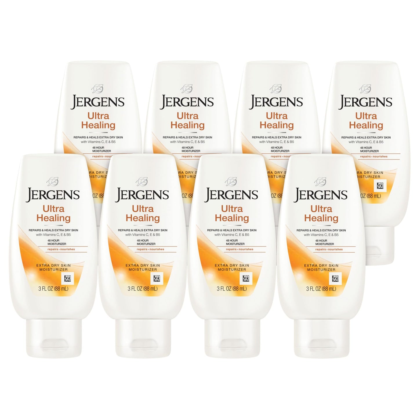 Jergens Ultra Healing Moisturizer for Dry Skin, Hand and Body Lotion, with Hydralucence Blend, Vitamins C, E and B5, 3 Oz, Pack of 12