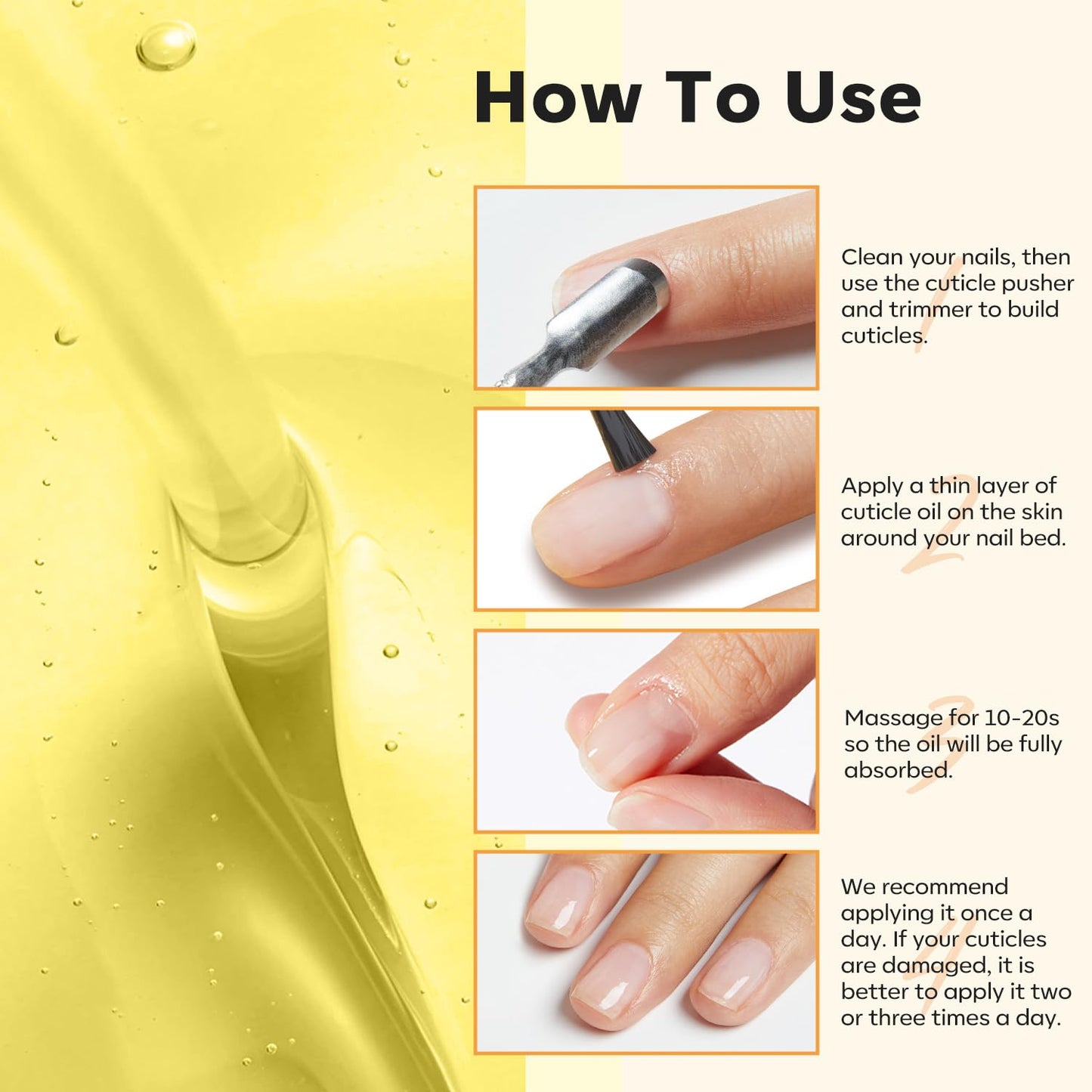 modelones Cuticle Oil for Nails 15ml Natural Nail Oil for Growth and Strength Damaged Nails Vitamin E Revitalizing Essential Oils Cuticle Care