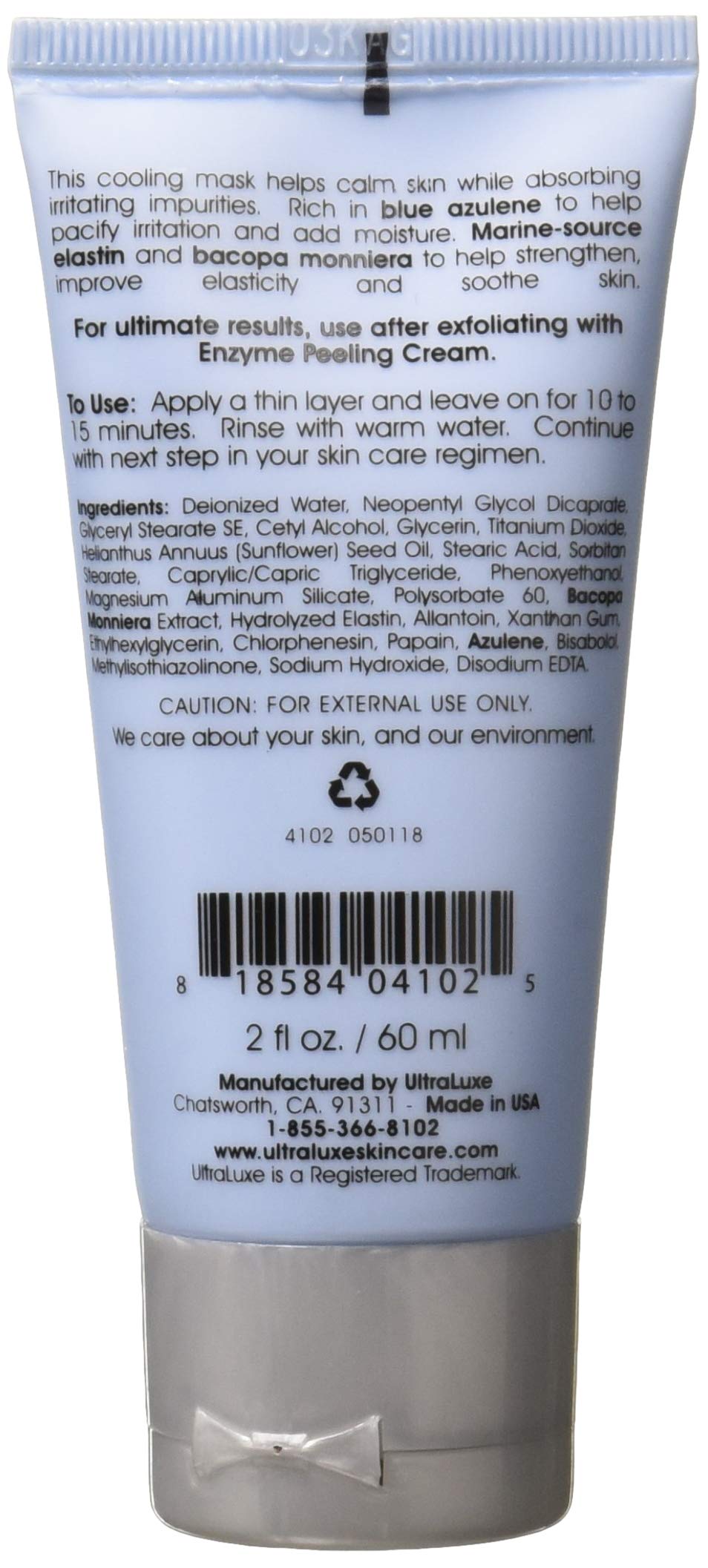 ULTRALUXE SKIN CARE Mask, Blue, 2.0 oz