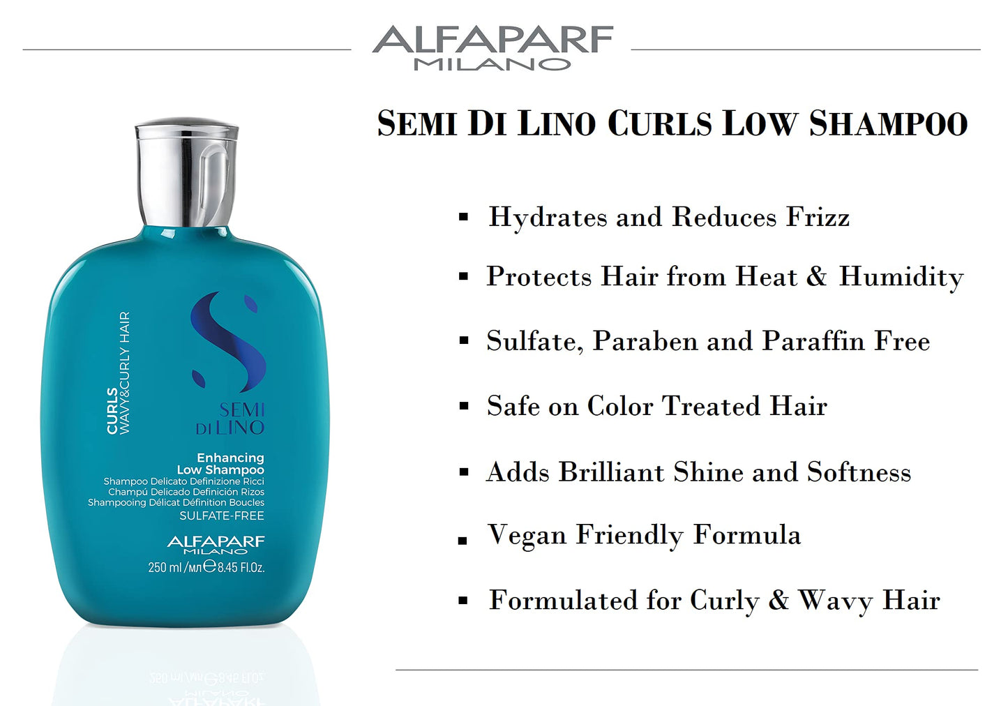 ALFAPARF MILANO Semi Di Lino Curls Enhancing Sulfate Free Shampoo (8.45 oz) and Conditioner (6.76 oz) - for Wavy and Curly Hair - Reduces Frizz - Protects Against Humidity - Vegan-Friendly Formula