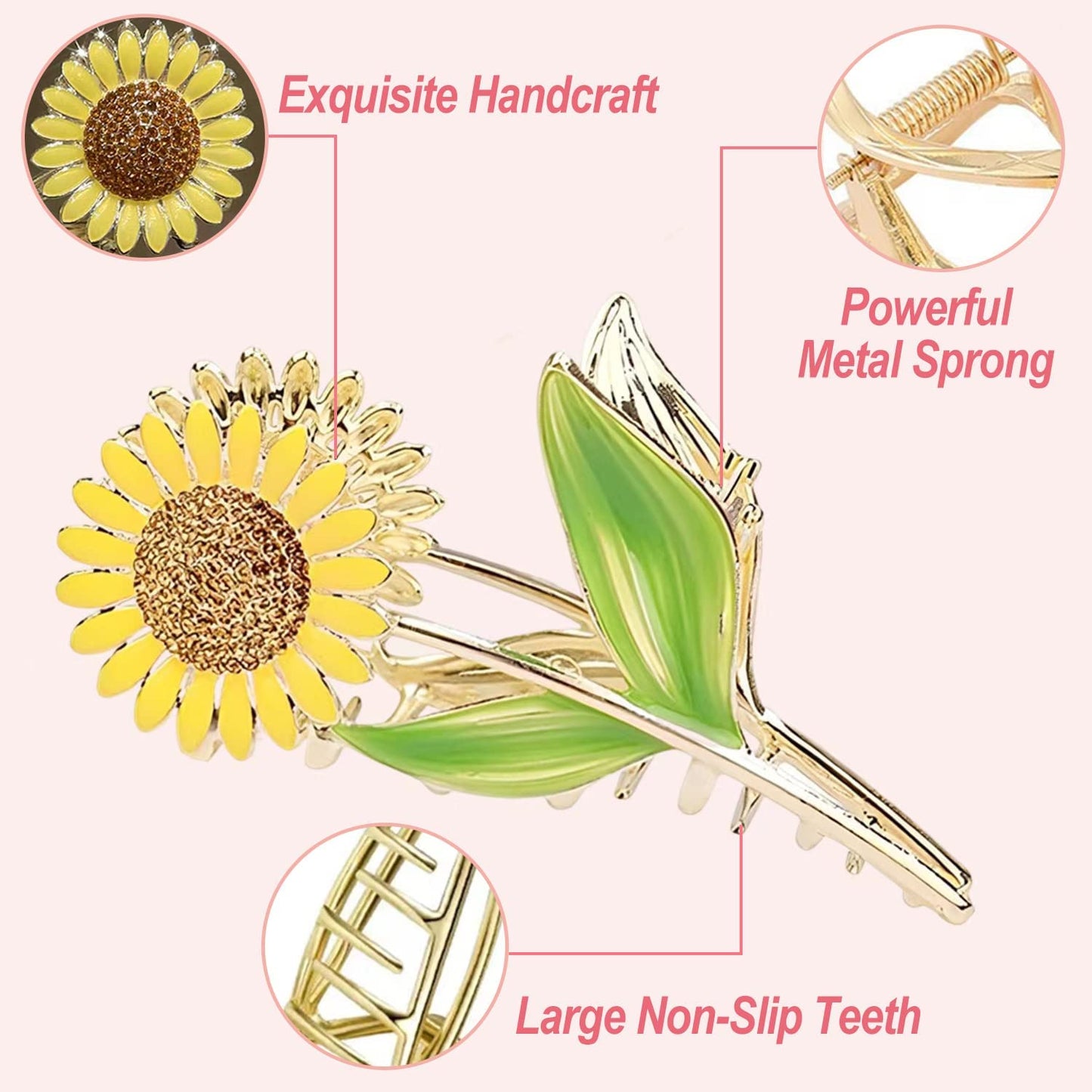 Flower Metal Hair Claw Clips 6 Pcs Cute Large Tulip Hair Claw NonSlip Hair Barrettes Strong Hold Hair Clamps Fashion Hair Accessories for Woman Girls with Long Thick Thin Curly Hair (B Style)