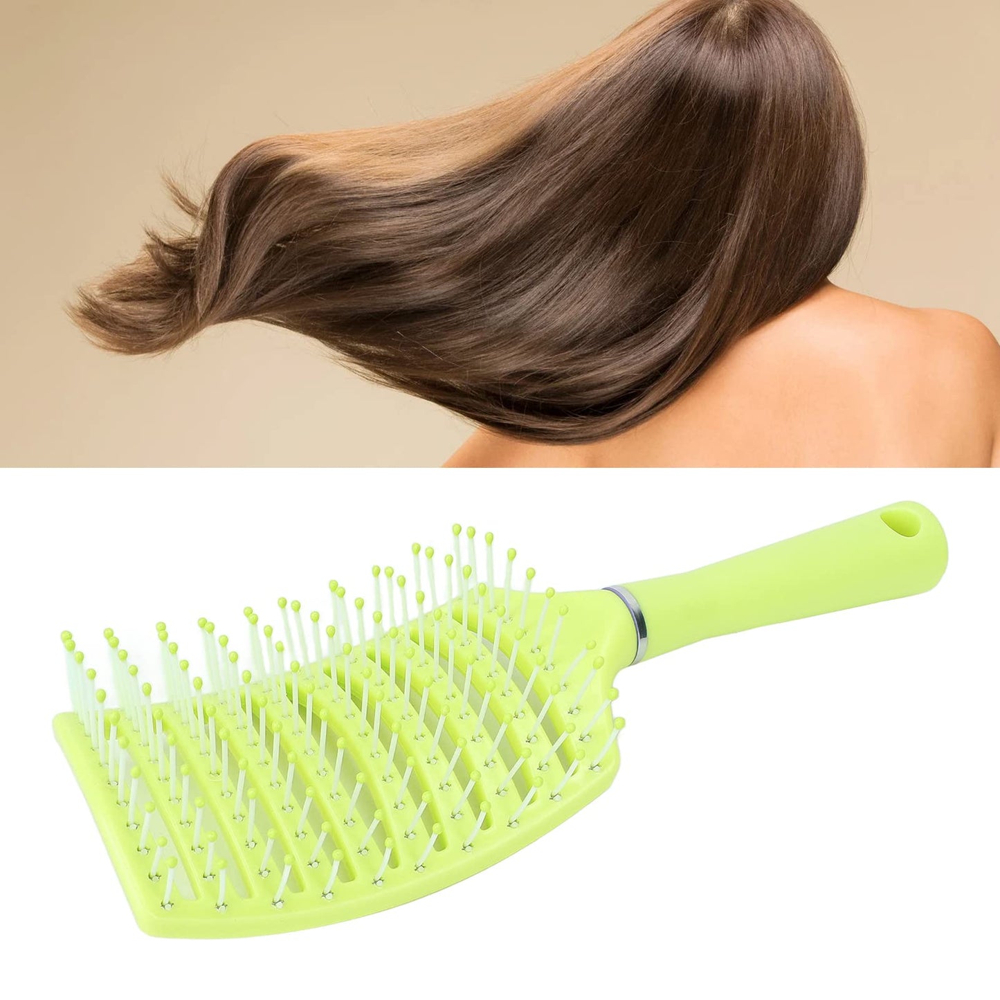 Vented Paddle Hair Brush, Styling Hair Brush, Detangling Hair Brush, Paddle Brush for Thick Straight Hair, Massage Hair Comb, Anti-static Hair Comb, Vented Hair Brush (green)