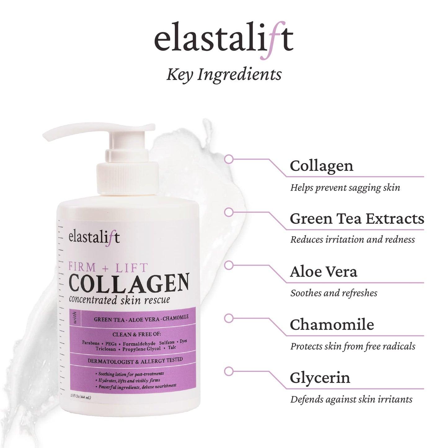 Elastalift Collagen Face Lotion + Collagen Body Cream Multi Lift Moisturizer 2PC Skin Care Set, Anti Aging Collagen Plumps, Firms, & Smooths Fine Lines, Sagging Skin & Wrinkles, 2-PC Set