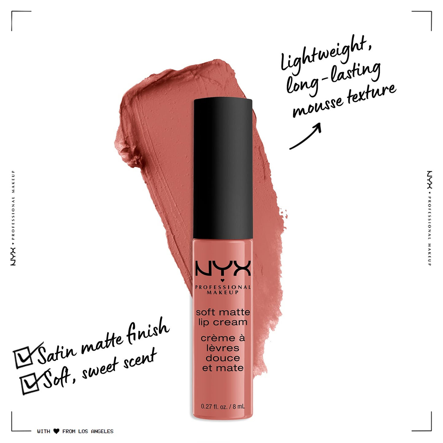 NYX PROFESSIONAL MAKEUP Soft Matte Lip Cream, Lightweight Liquid Lipstick - San Diego (Light Nude With Yellow Undertone)